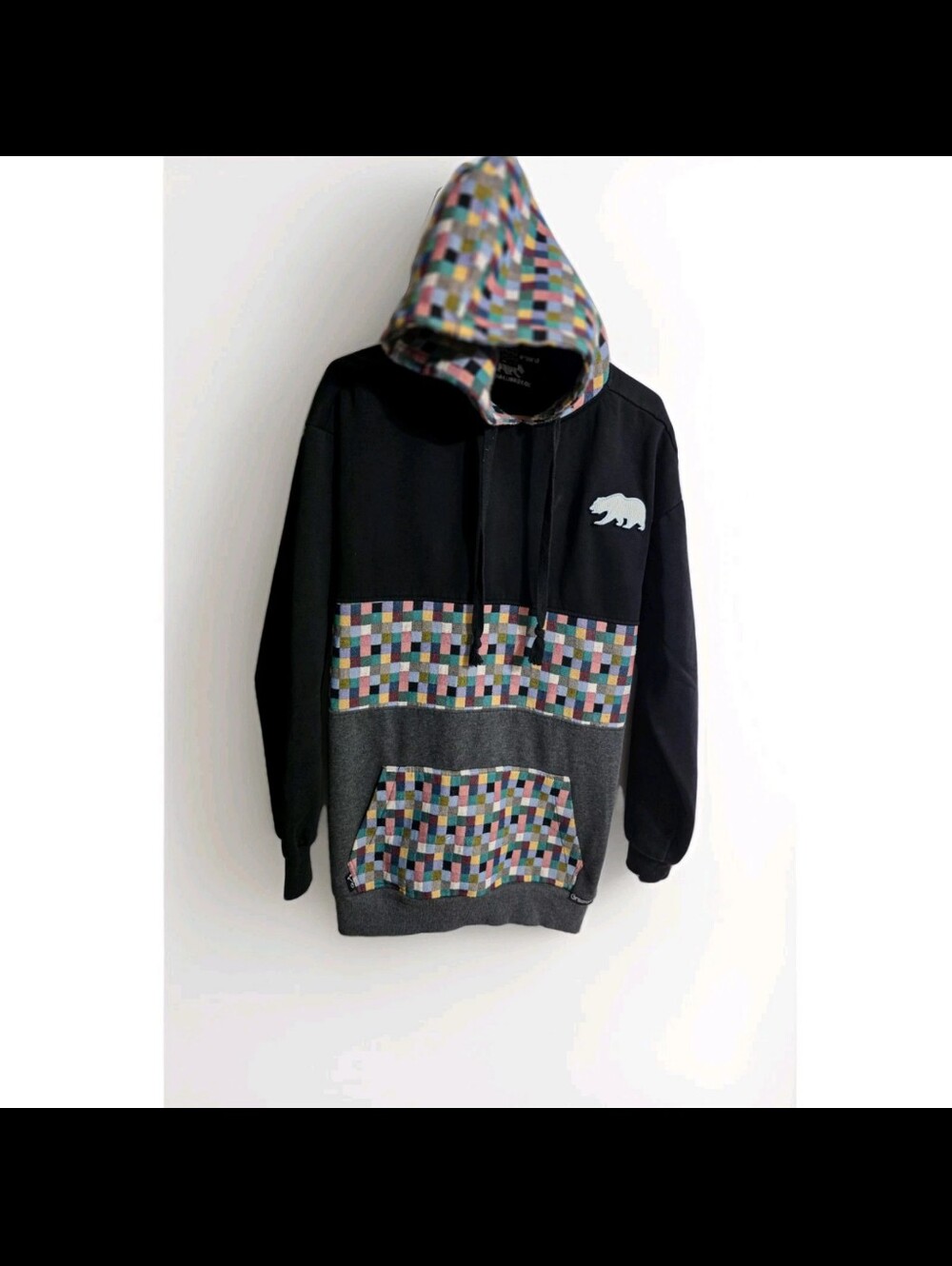 Grassroots California Bear Hoodie XL - Removable Bear Patch Hidden Stash Pockets